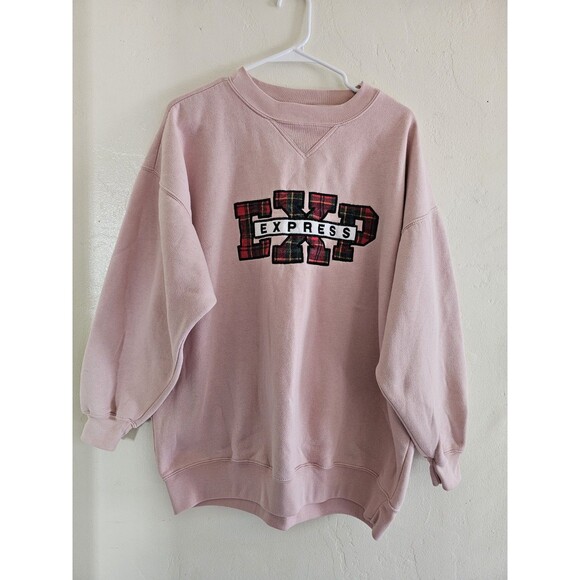 Vintage 90s Express Baggy Oversized Pink Sweater Size XS - Picture 1 of 7